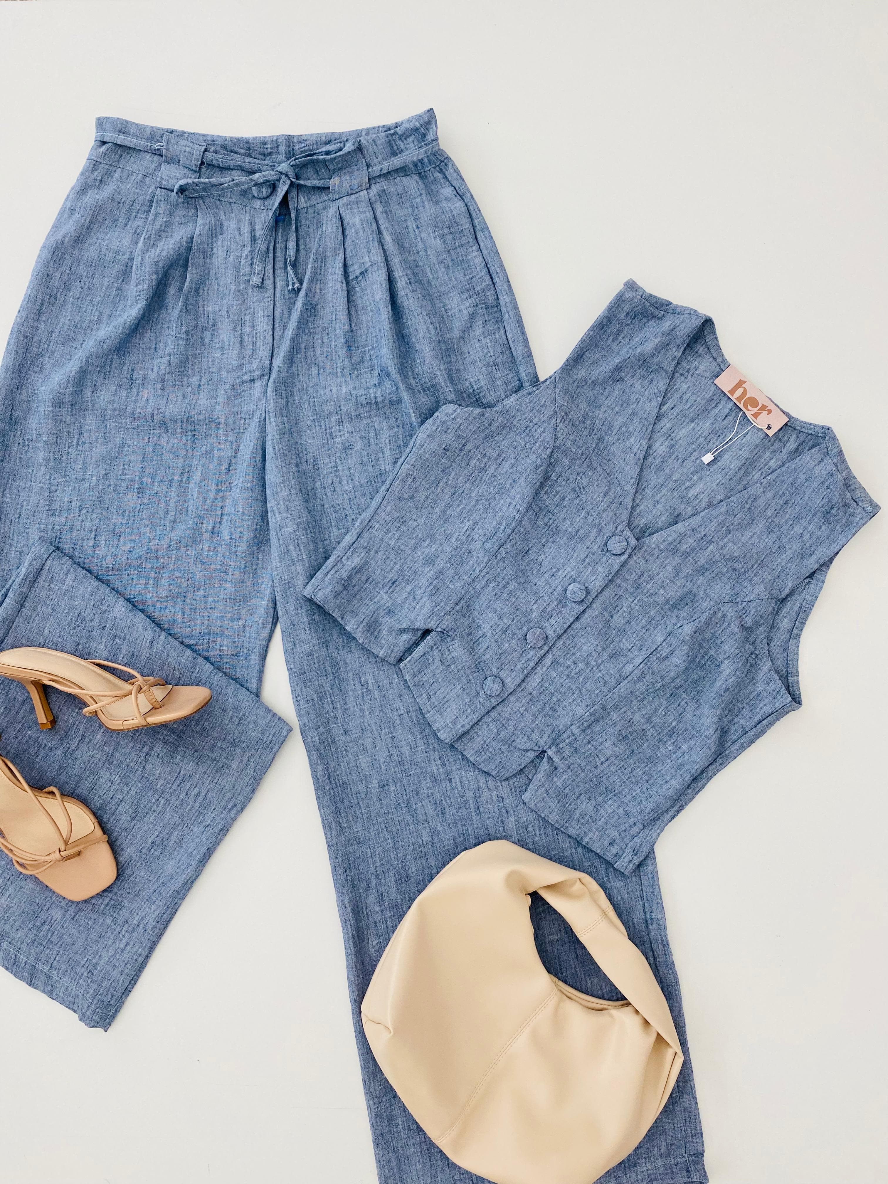 Conjunto lino azul