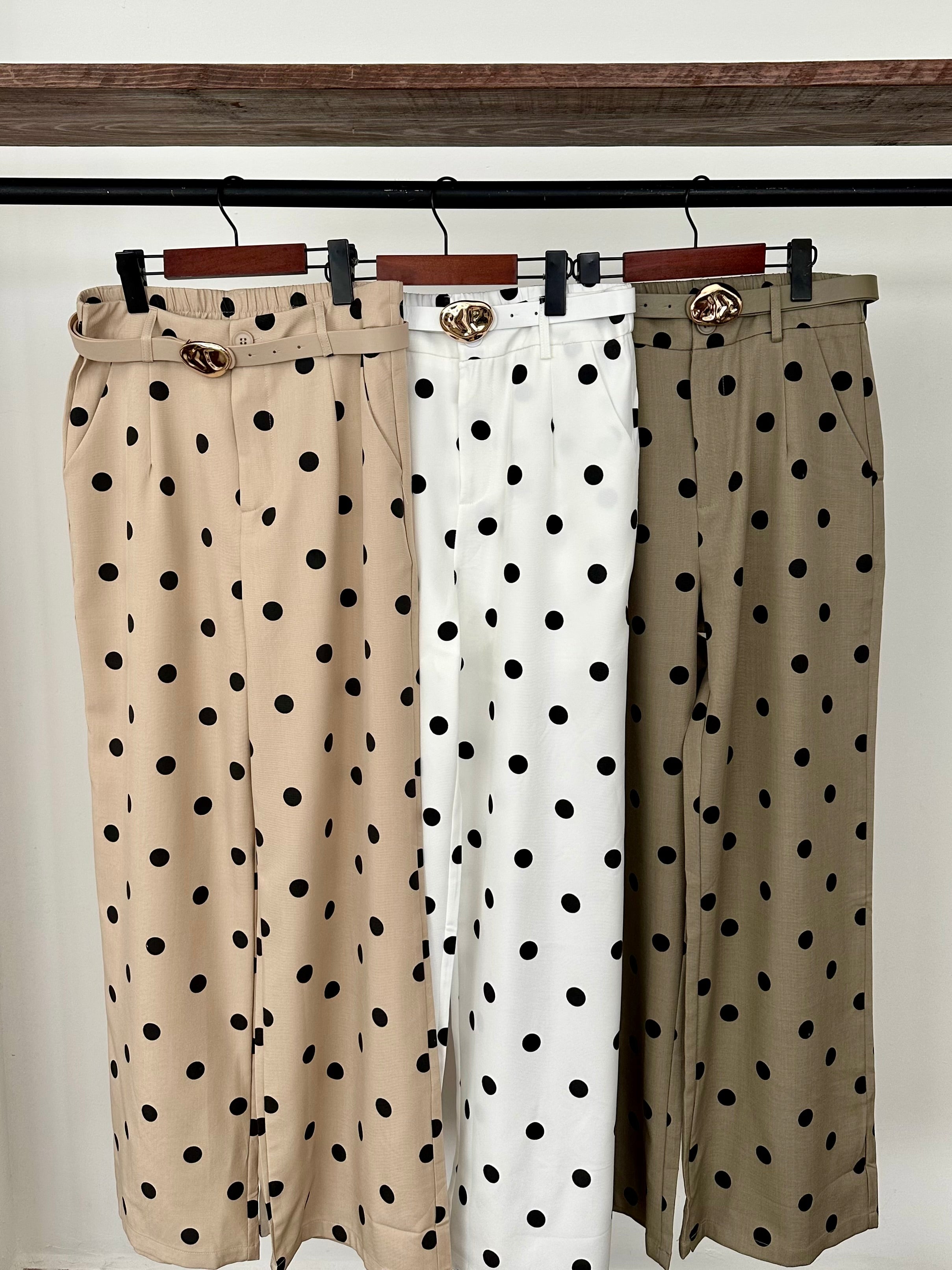 Pantalón polka con cinto