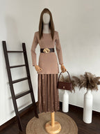 Vestido con caída tableada