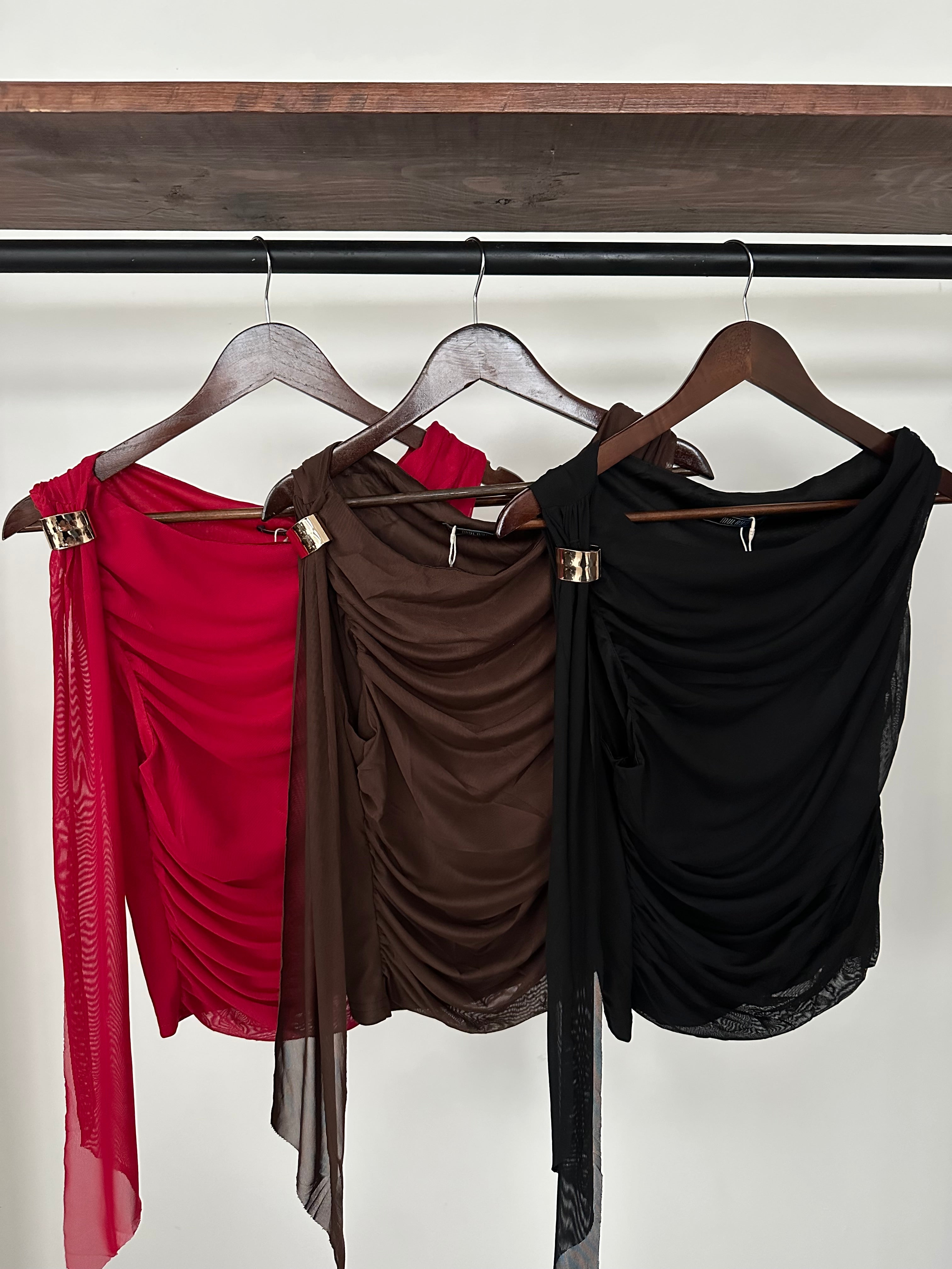 Blusa mesh con listón