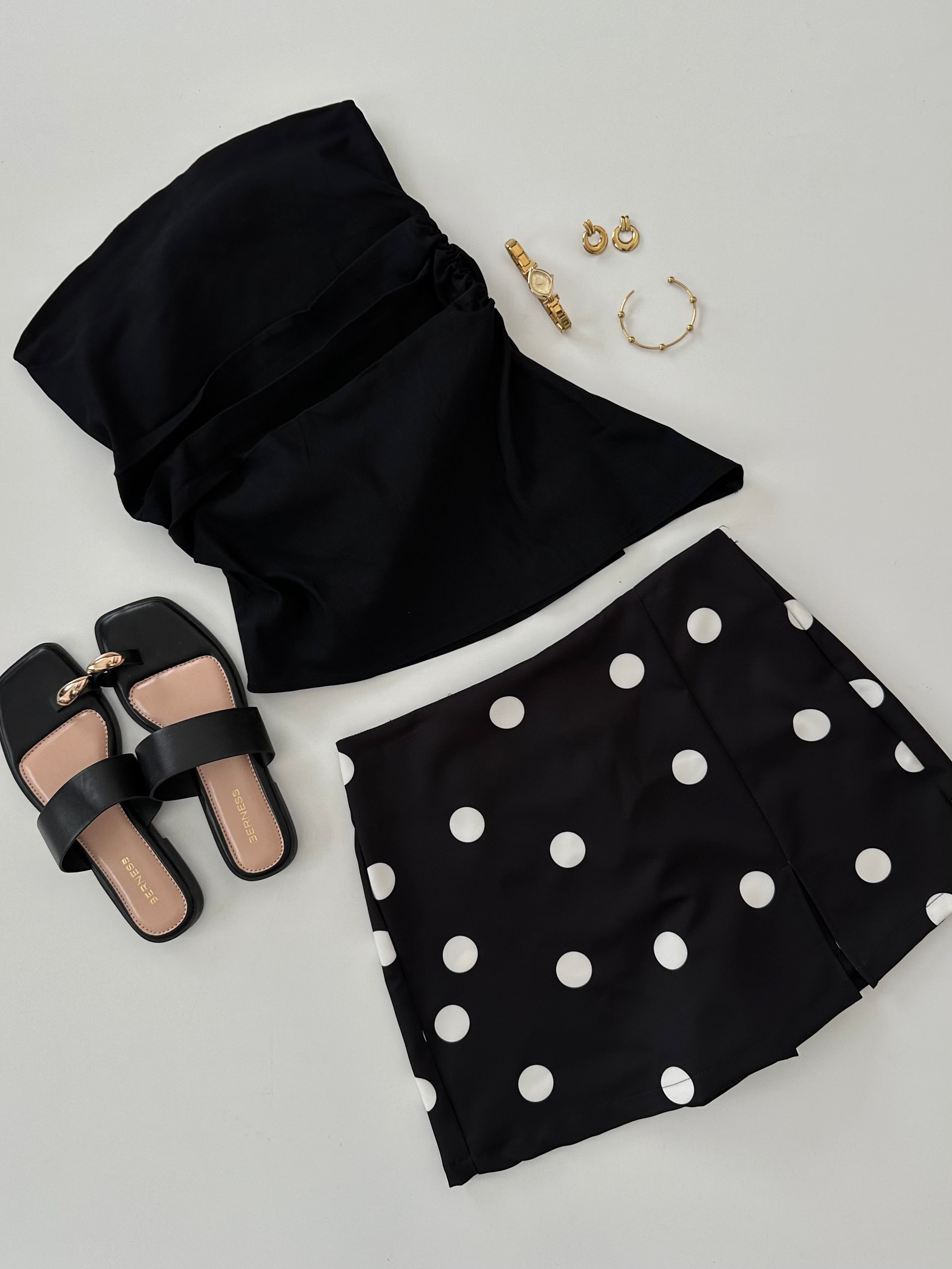 Falda short polka dots