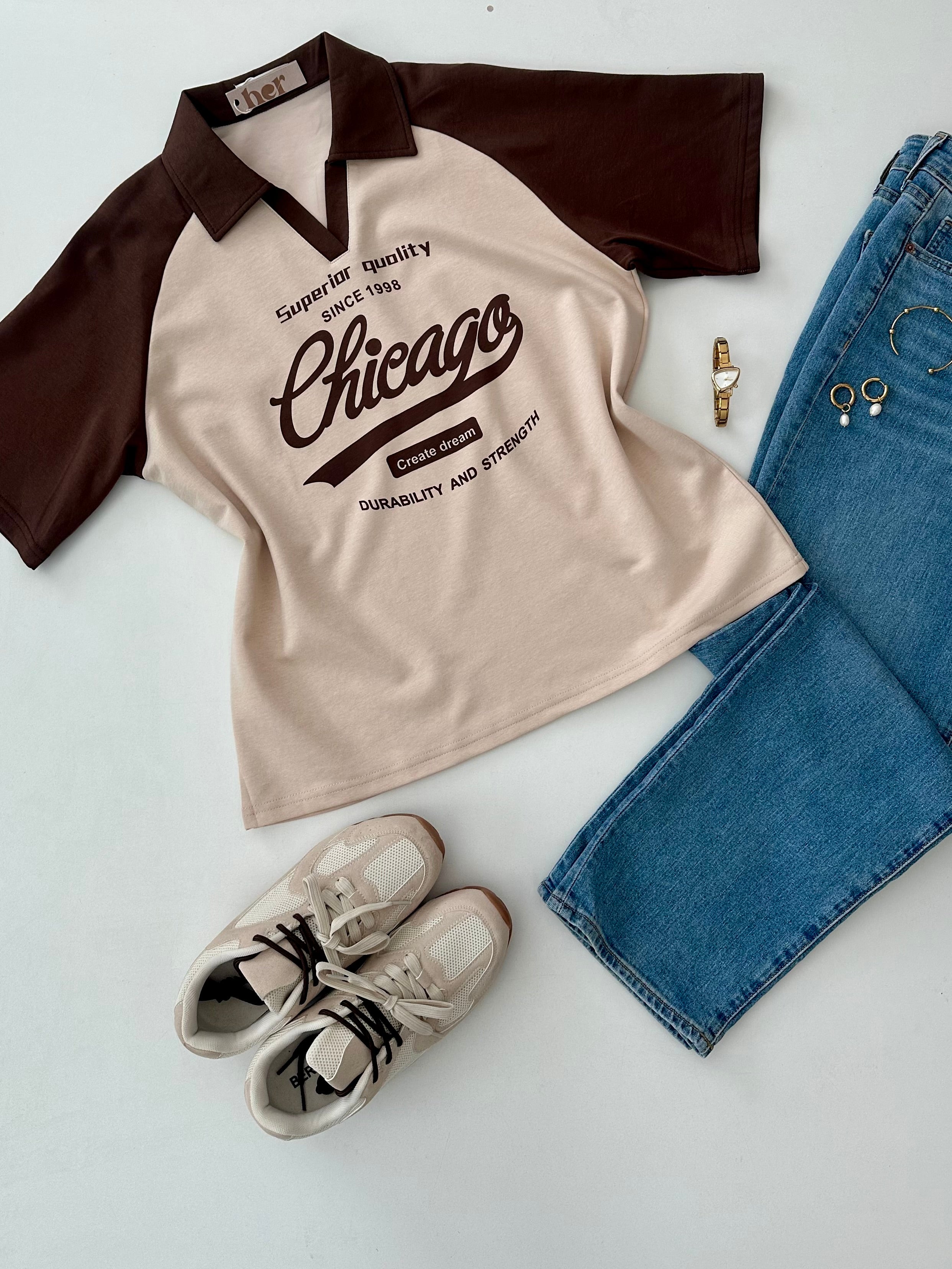 Blusa oversize con cuello