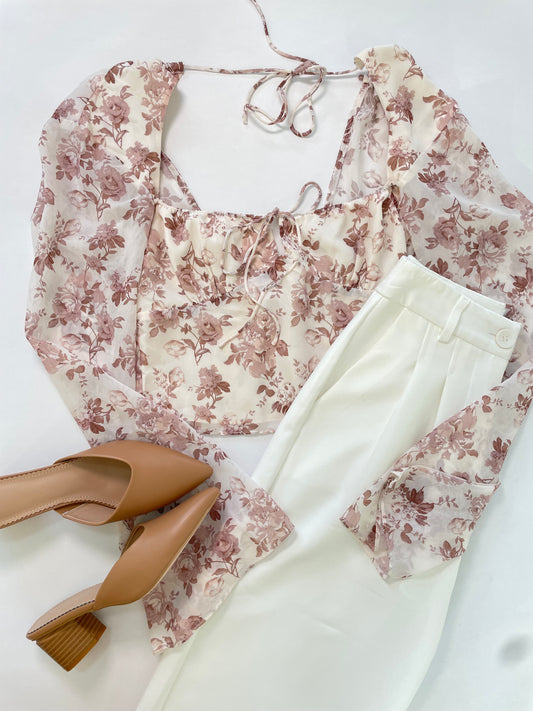 Blusa de mangas floral