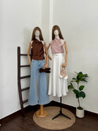 Blusa Halter c/ argolla dorada