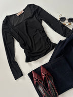 Blusa mesh manga larga