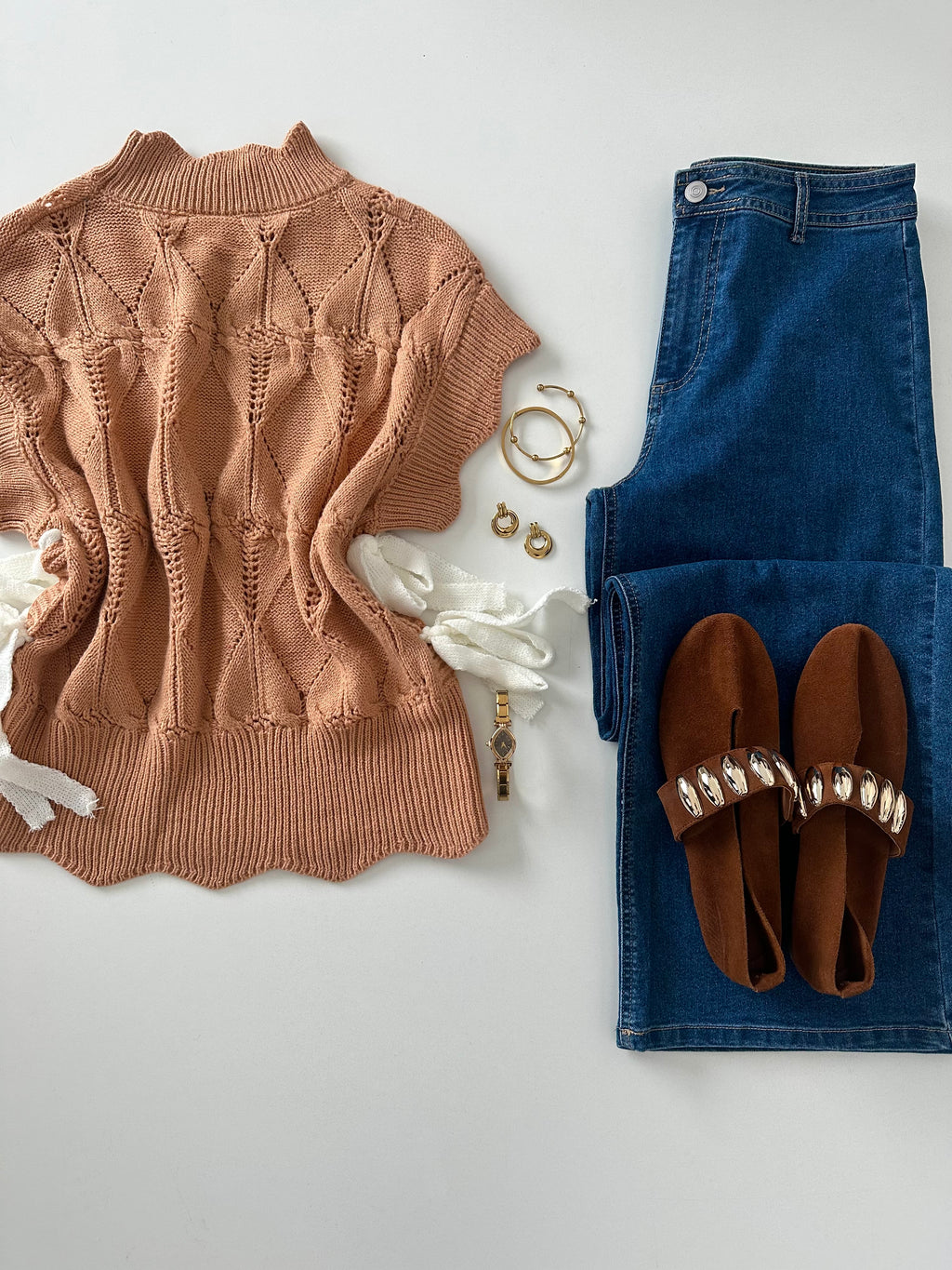 Chaleco tejido c/listones