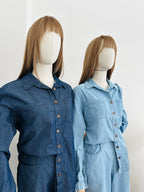 Conjunto denim manga larga