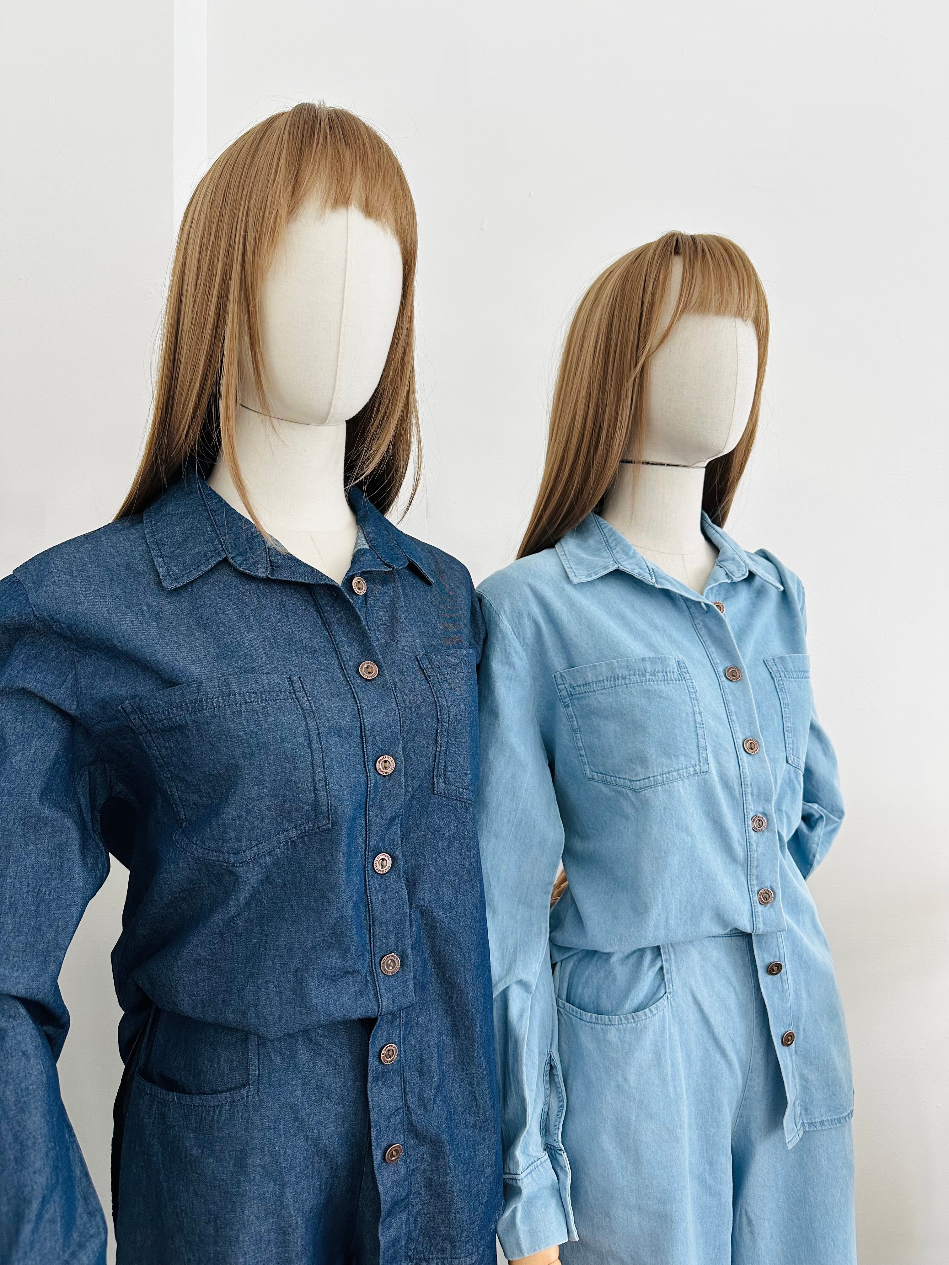 Conjunto denim manga larga
