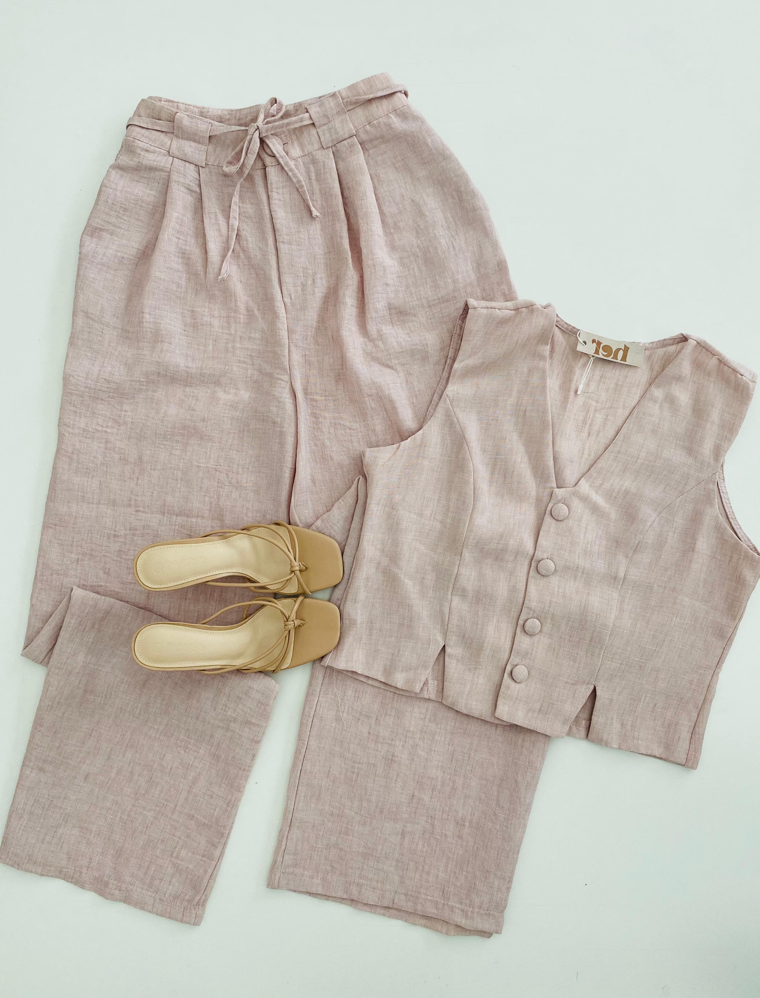 Conjunto lino rosa