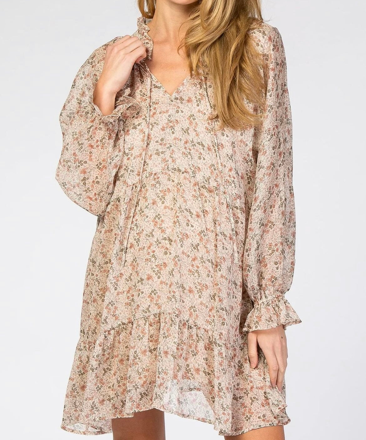 Cream floral dress