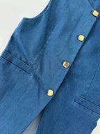 Conjunto denim botones dorados