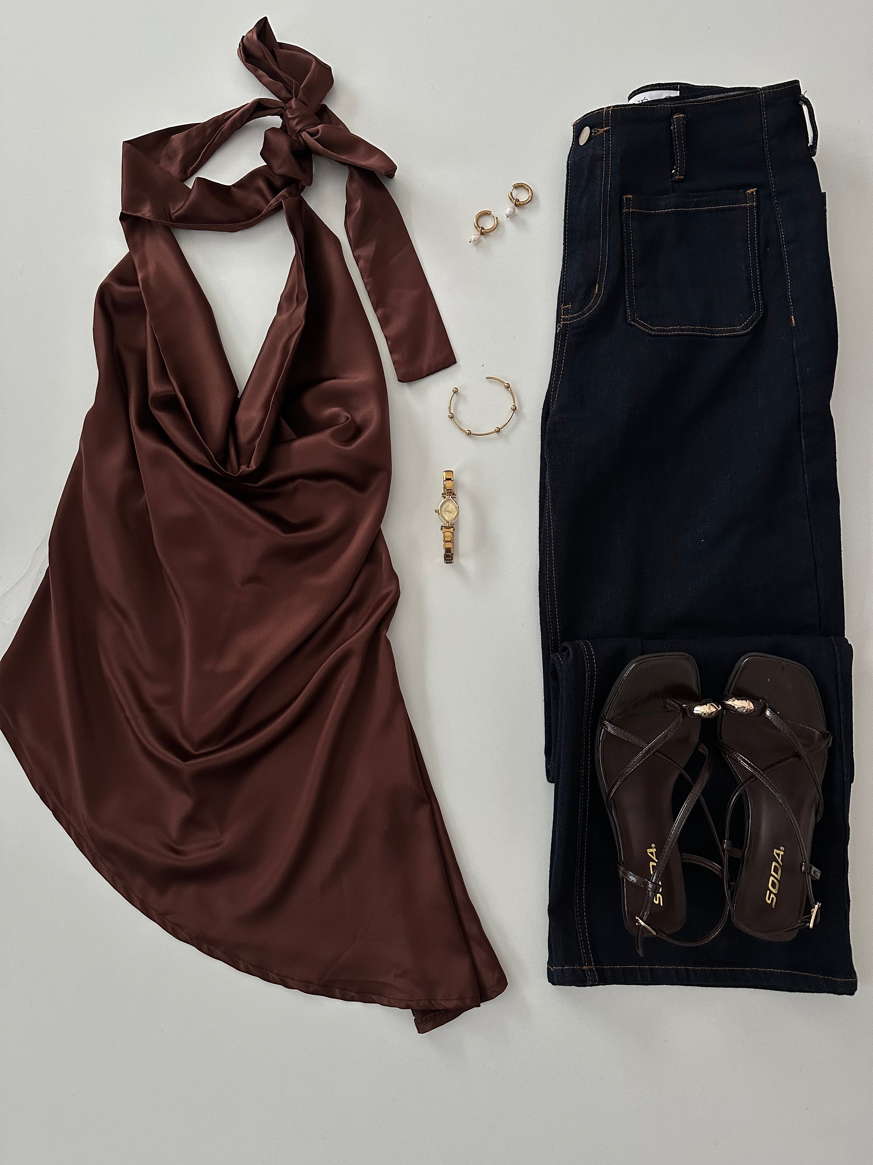 Halter blouse Satin