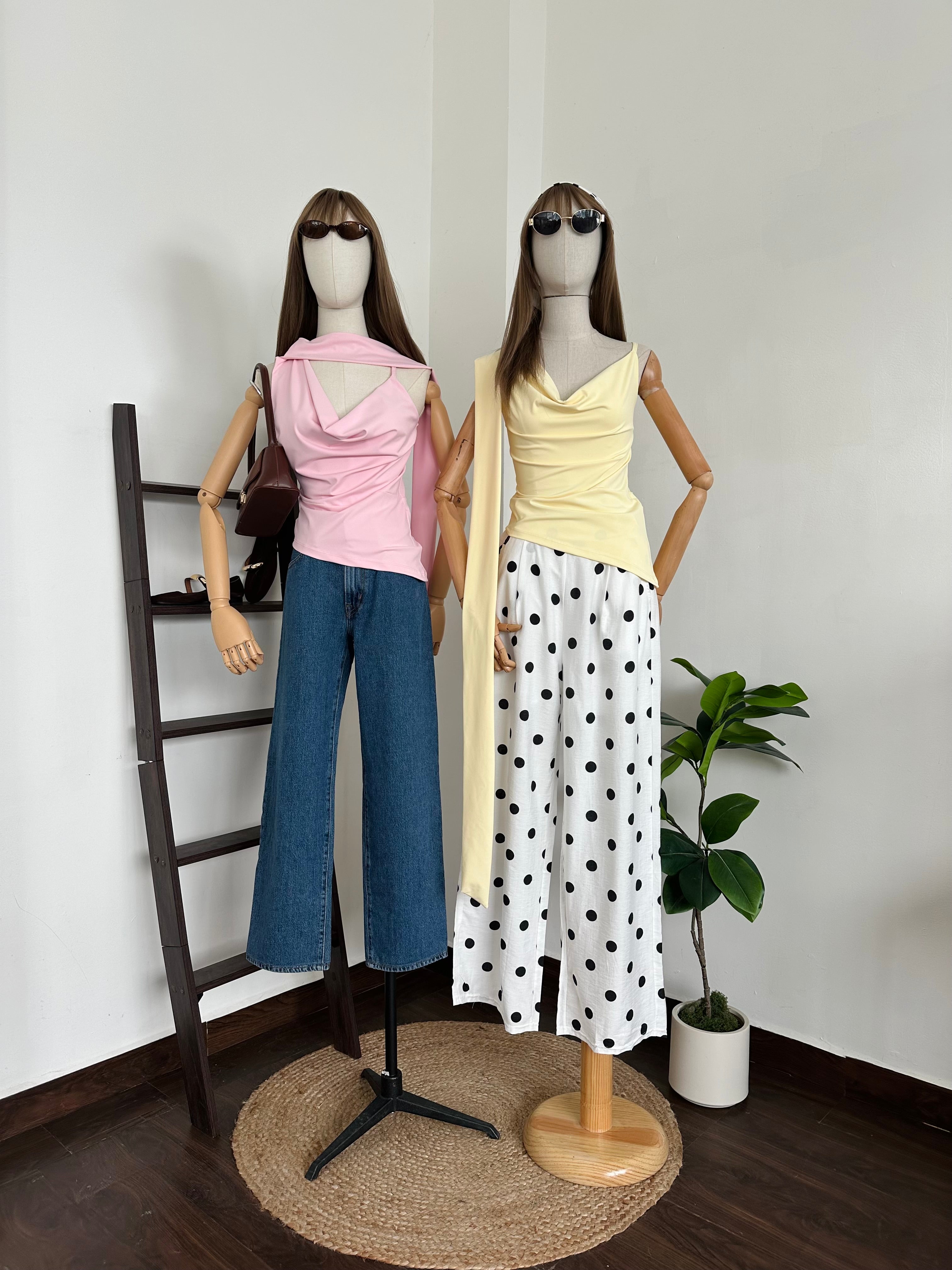 Blusa listón asimétrica