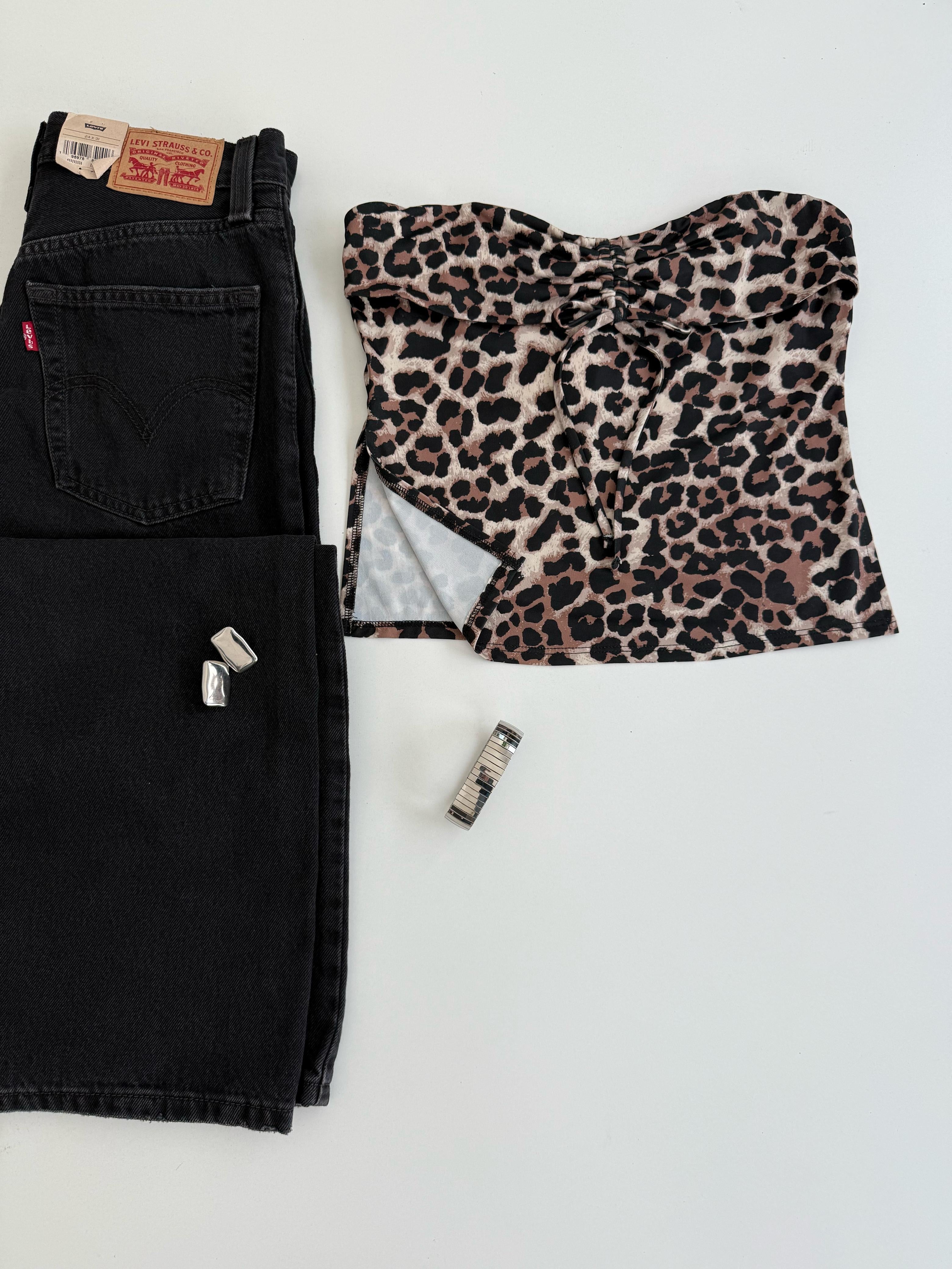 Strapless animal print