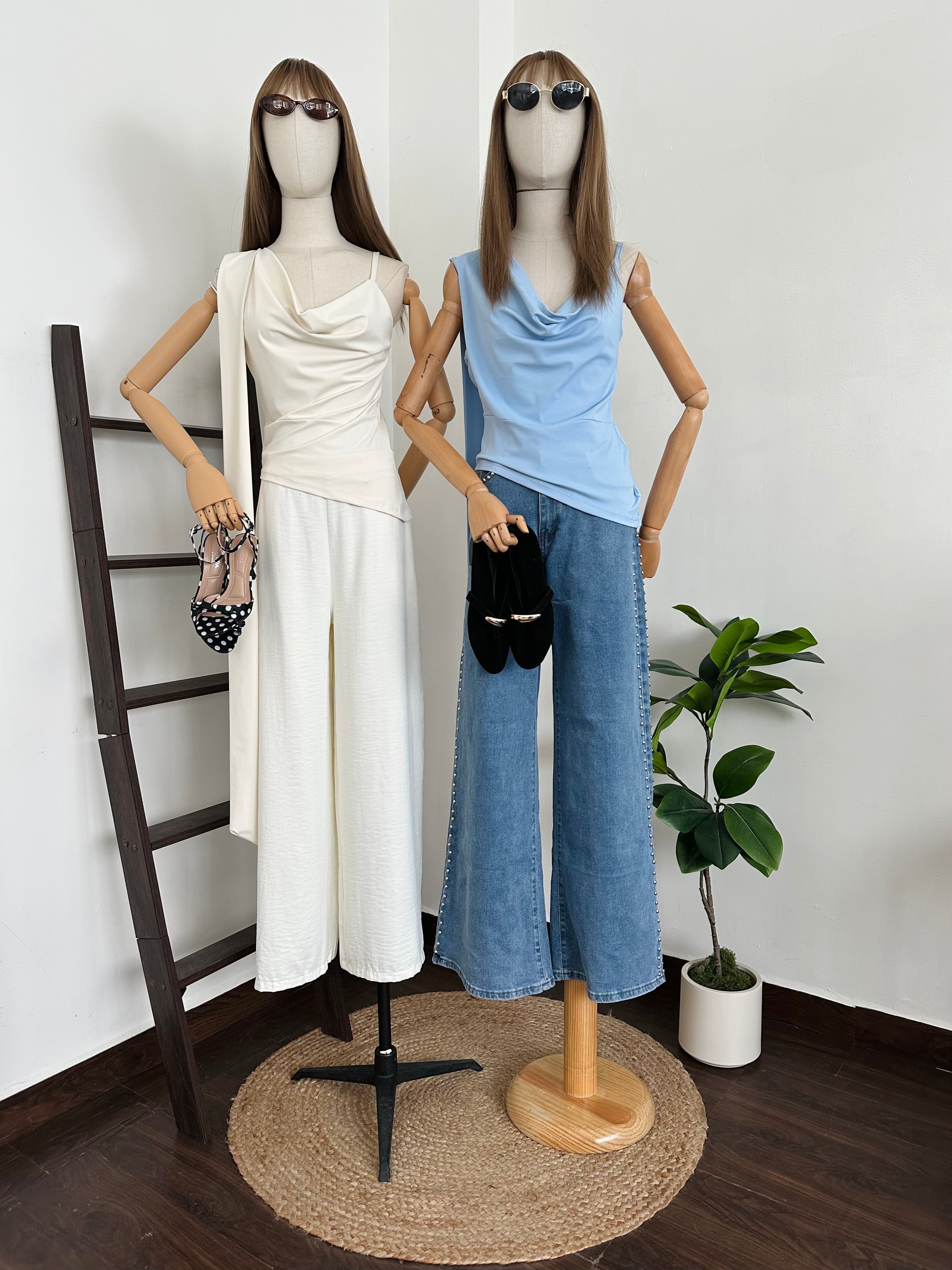 Blusa listón asimétrica