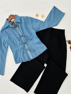 Camisa denim moños