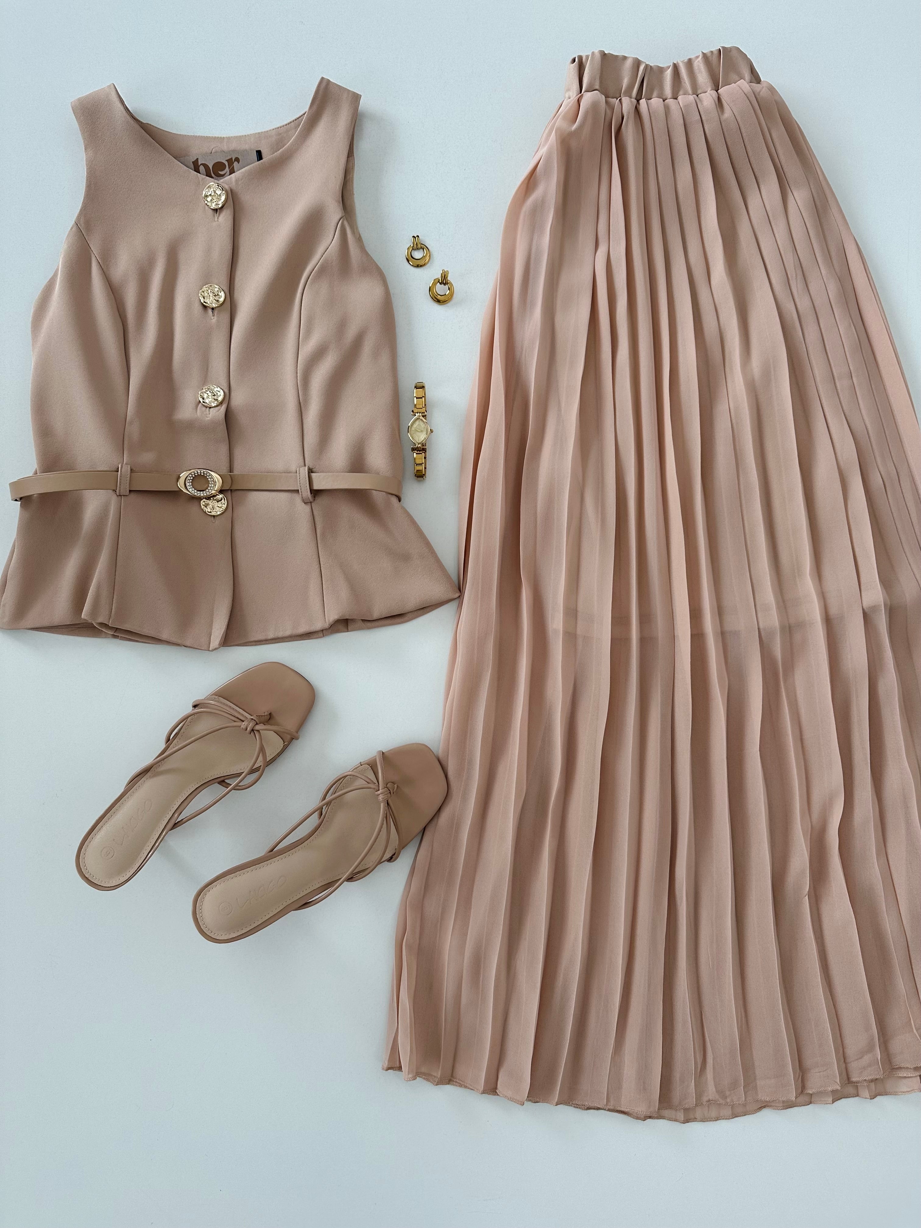 Conjunto falda plisada