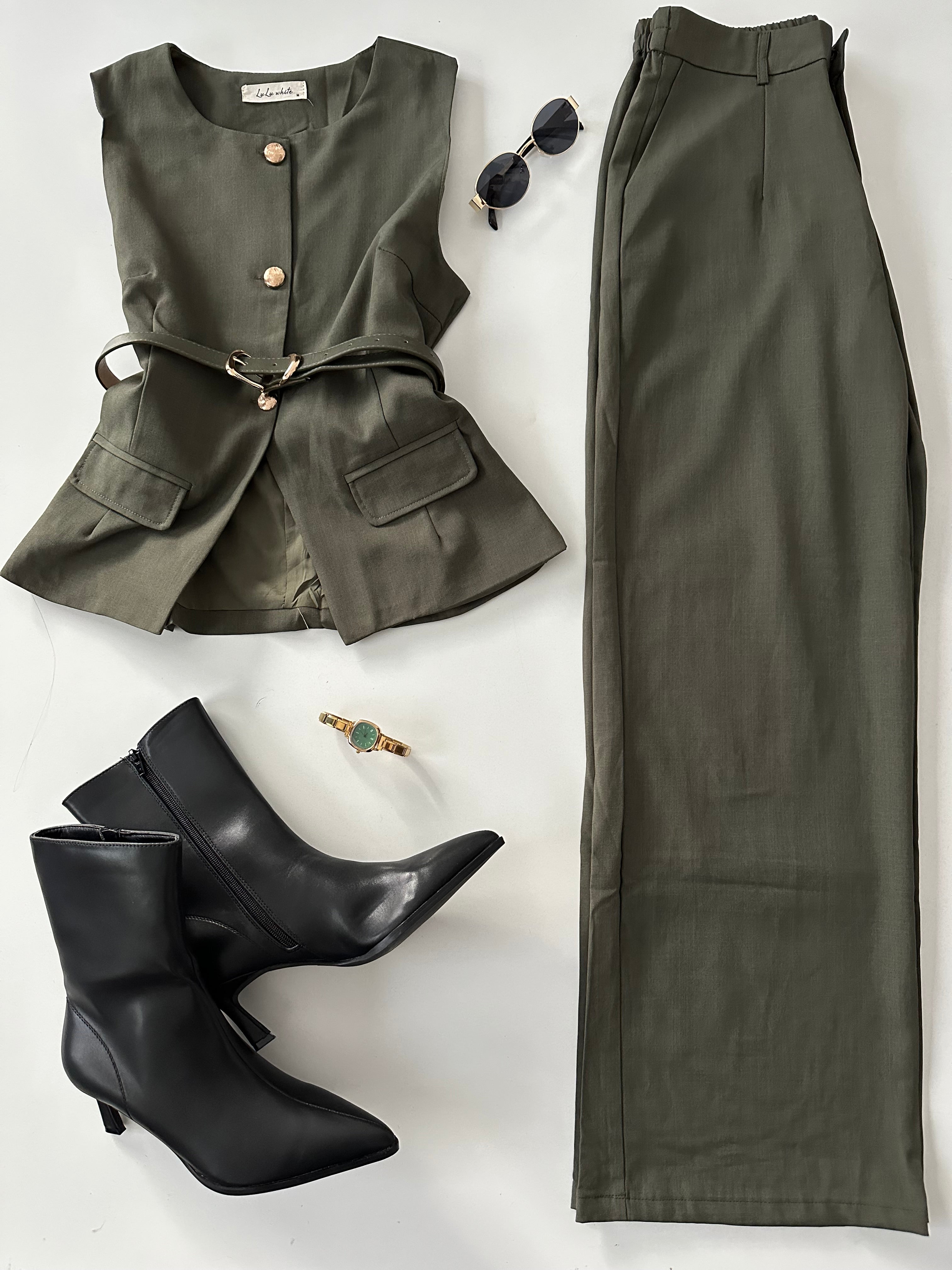 Conjunto vestir c/cinto