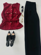 Chaleco lentejuelas c/cinto