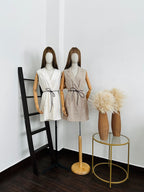 Vestido lino con cinto