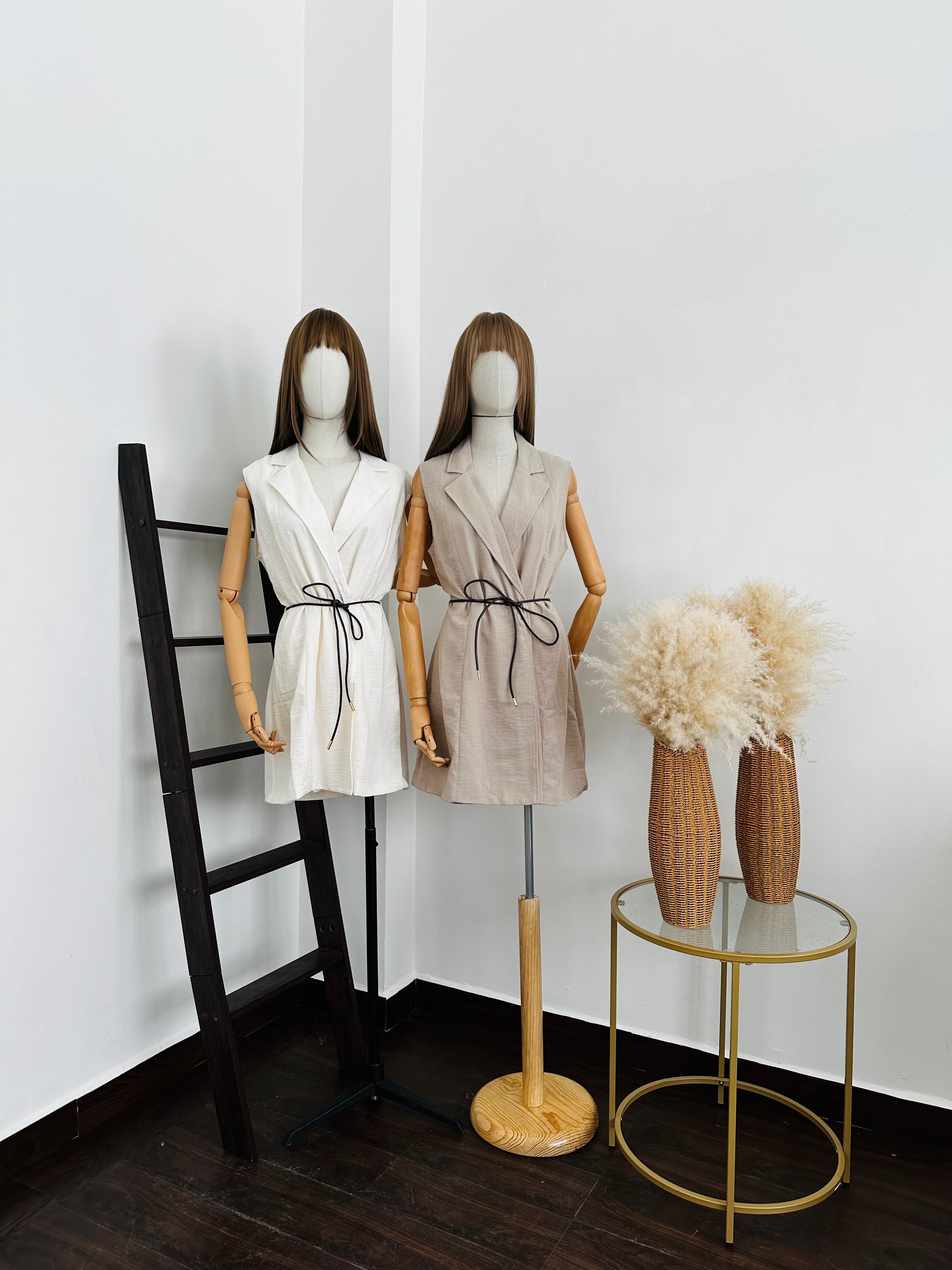 Vestido lino con cinto