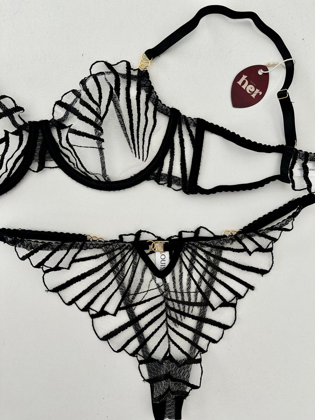 Set mesh c/detalle dorado
