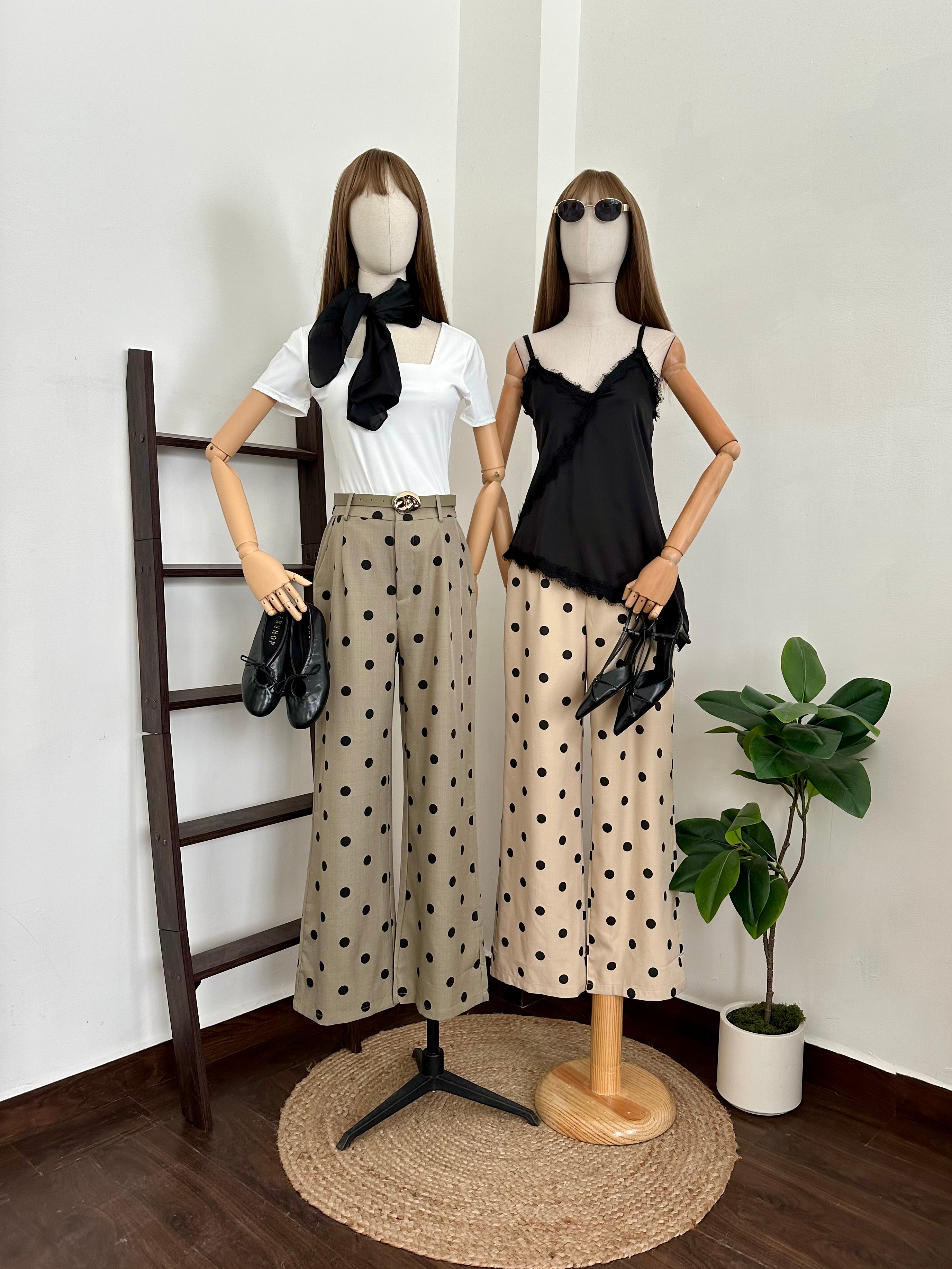 Pantalón polka con cinto
