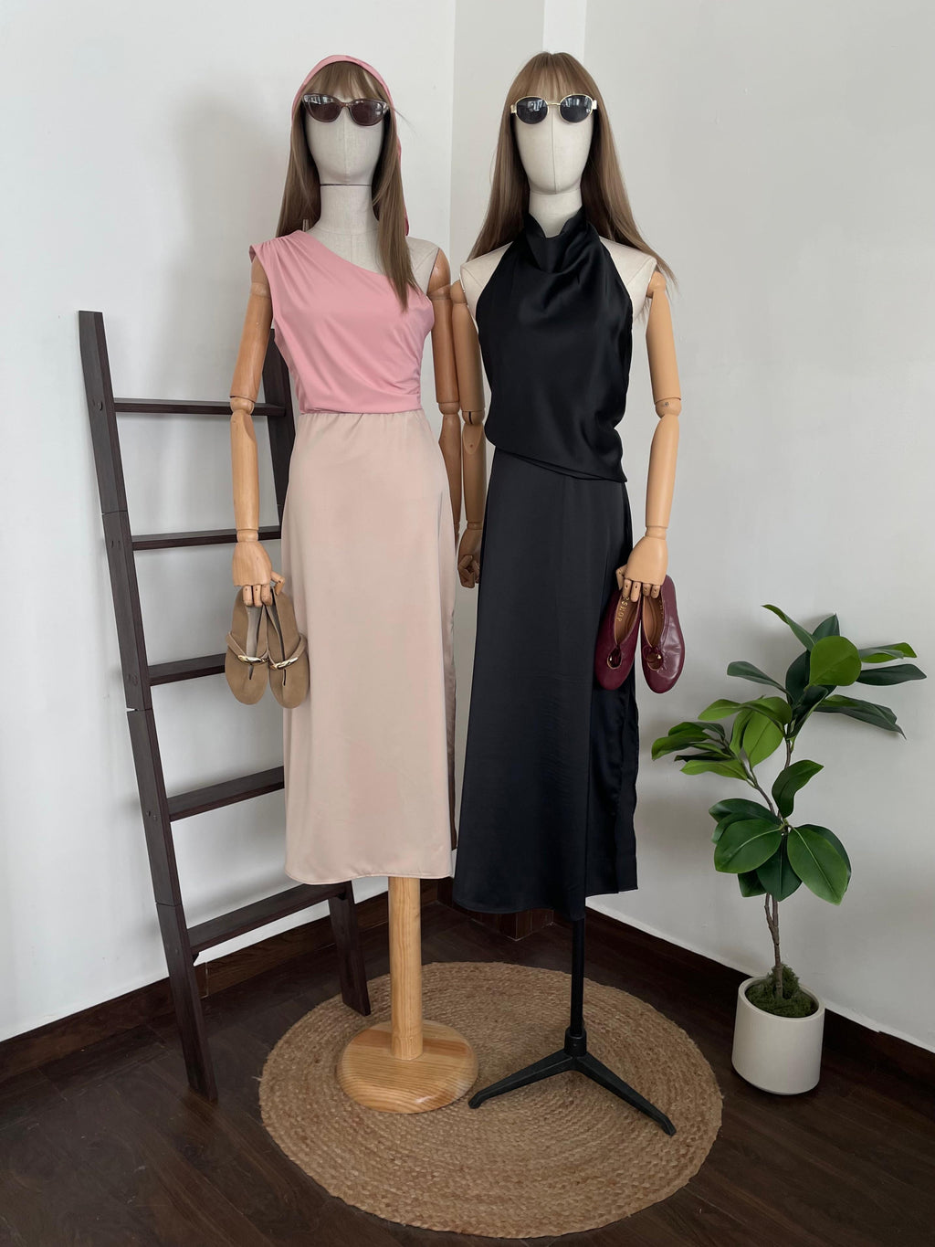 Falda satín c/cierre