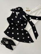 Blusa Halter polka