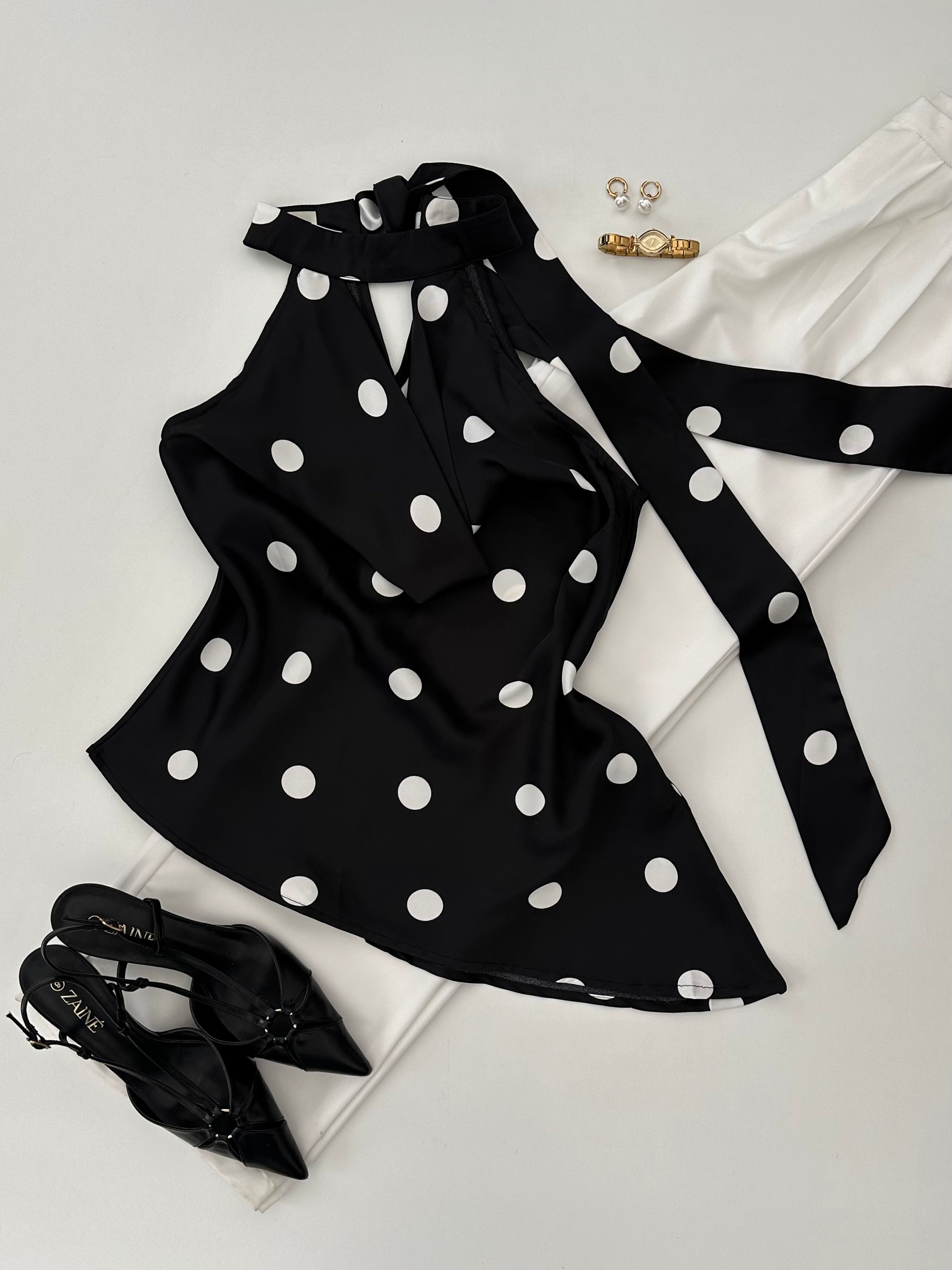 Blusa Halter polka