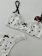 Set corazón c/encaje