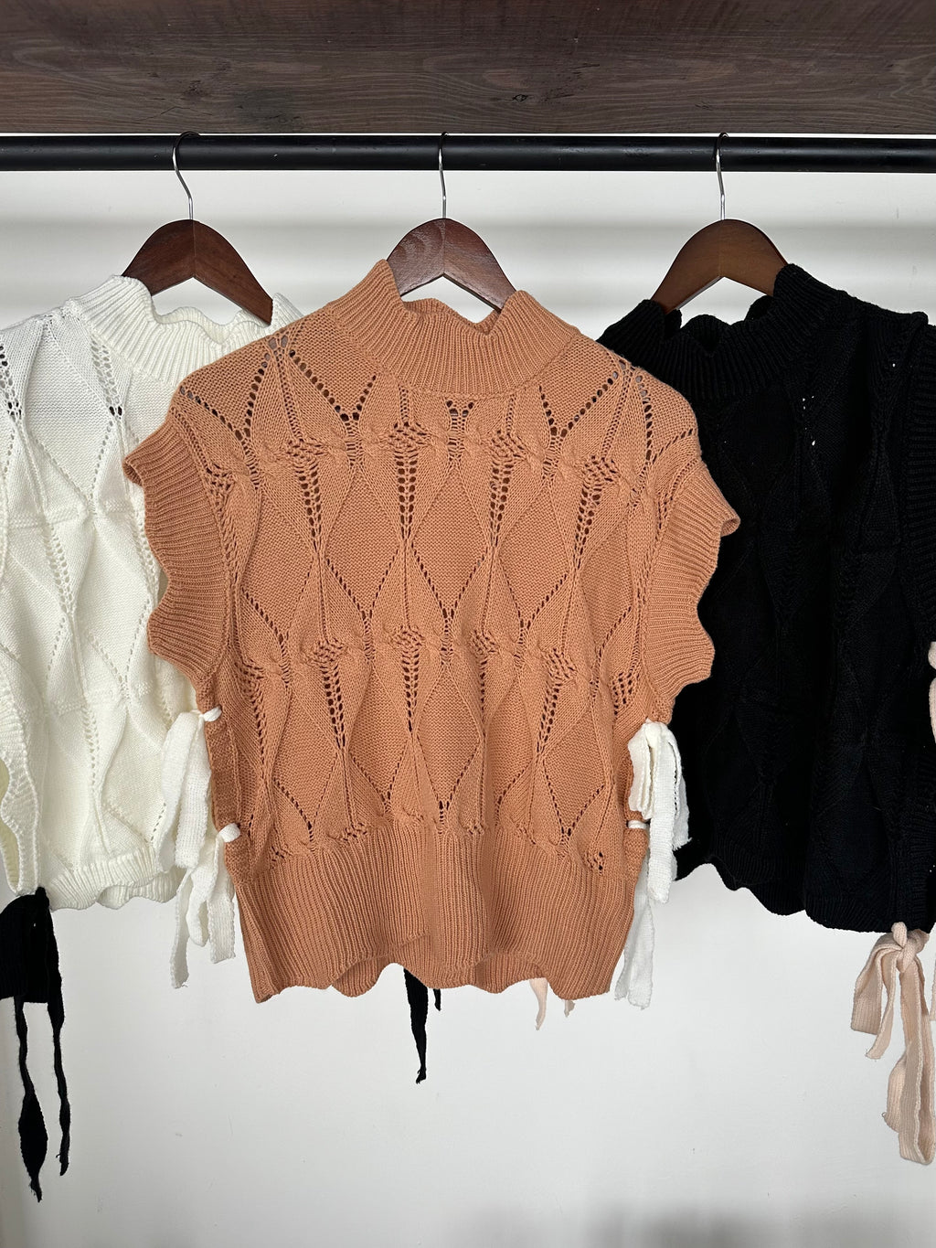 Chaleco tejido c/listones