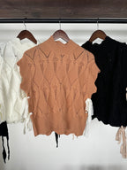 Chaleco tejido c/listones