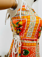 Vestido estampado c/cordones