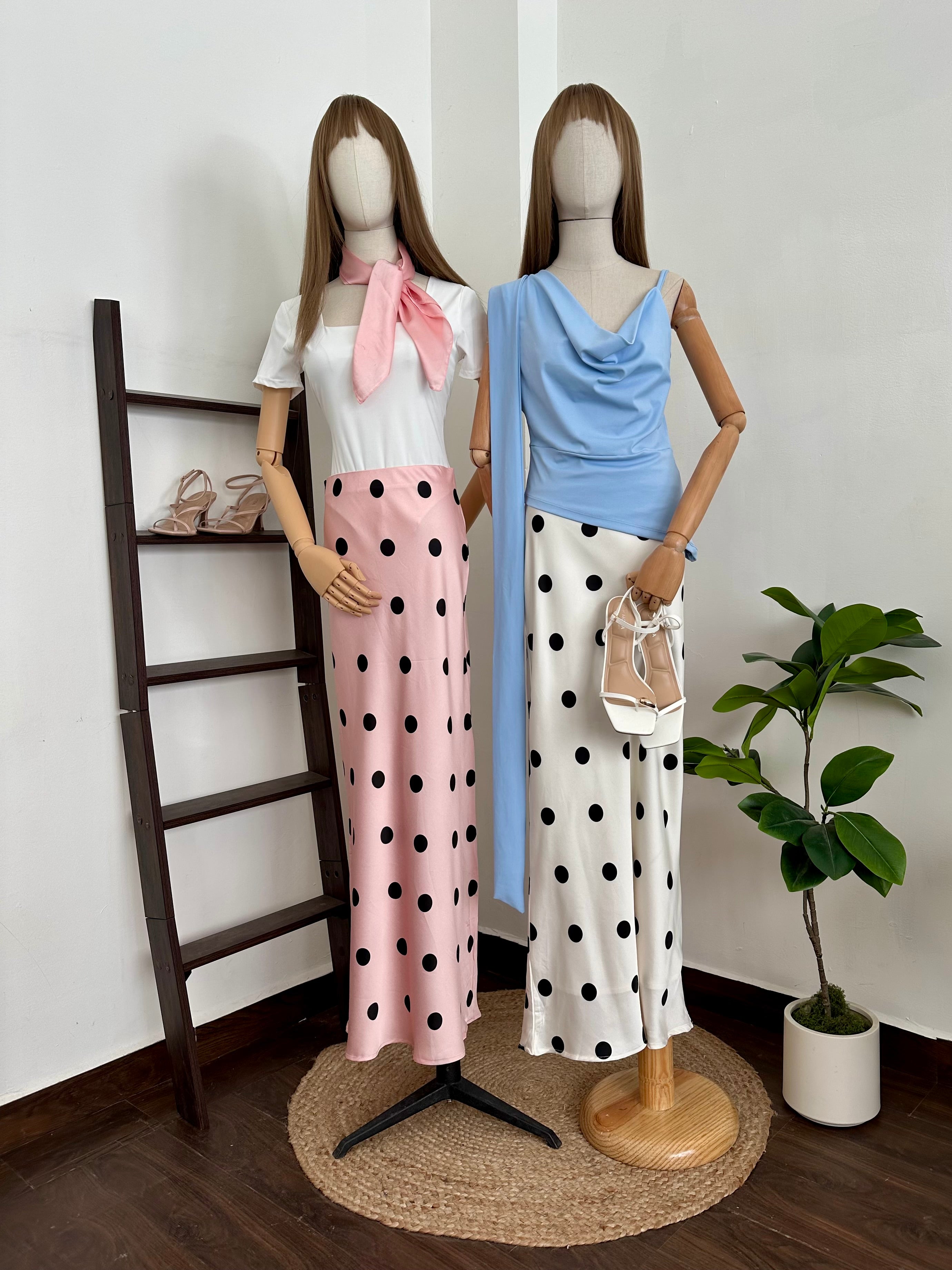 Falda larga polka