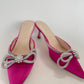 Pink satin double bow mules