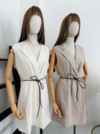 Vestido lino con cinto