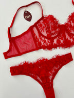 Set corset mesh c/encaje