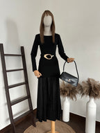 Vestido con caída tableada