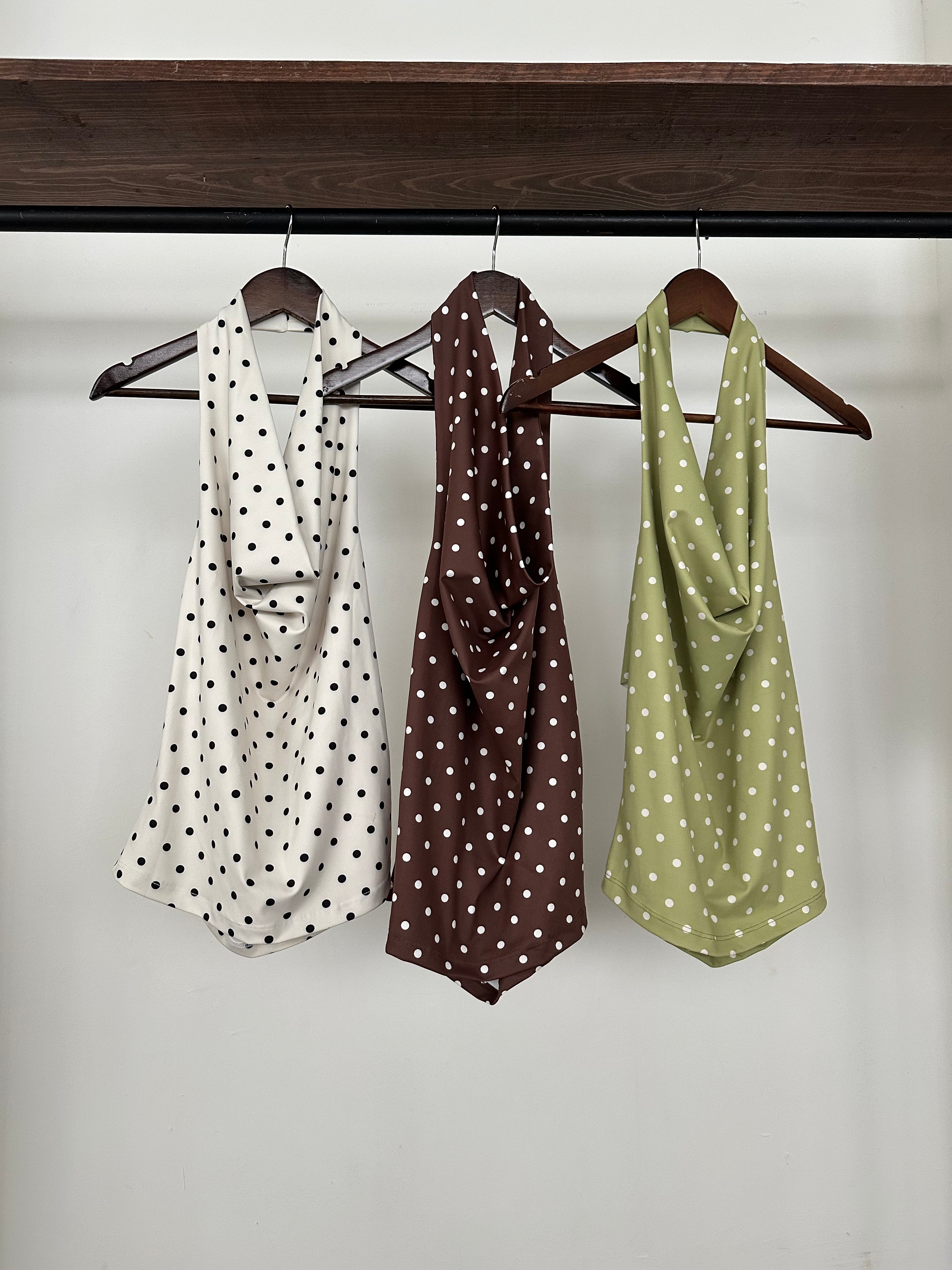 Blusa halter polka dots