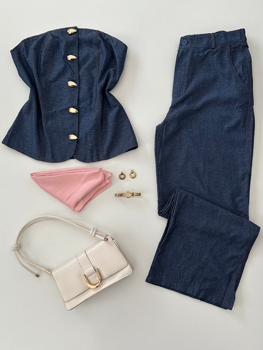 Set Denim botones