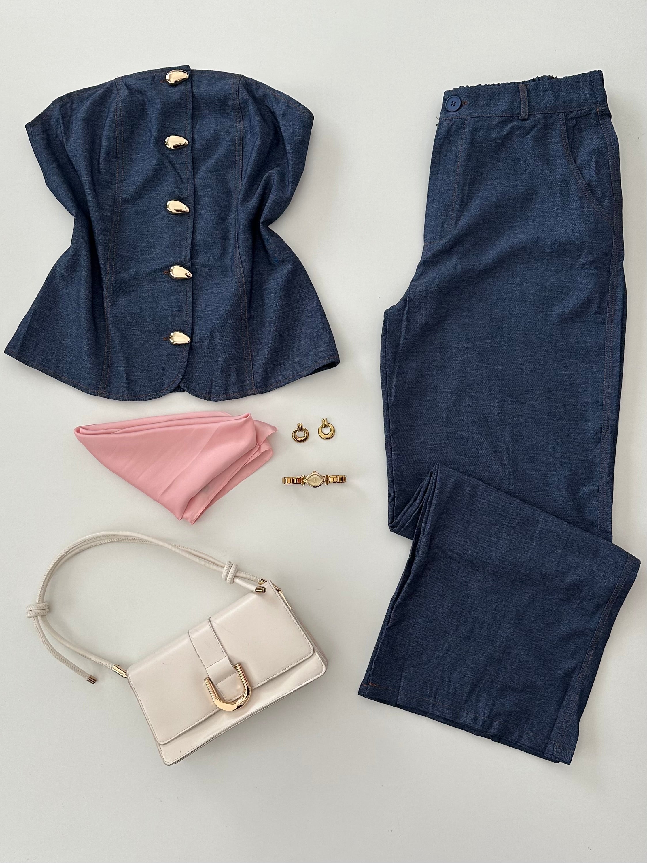 Set Denim botones
