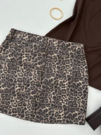 Falda denim animal print