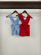 Blusa c/cuello cruzado