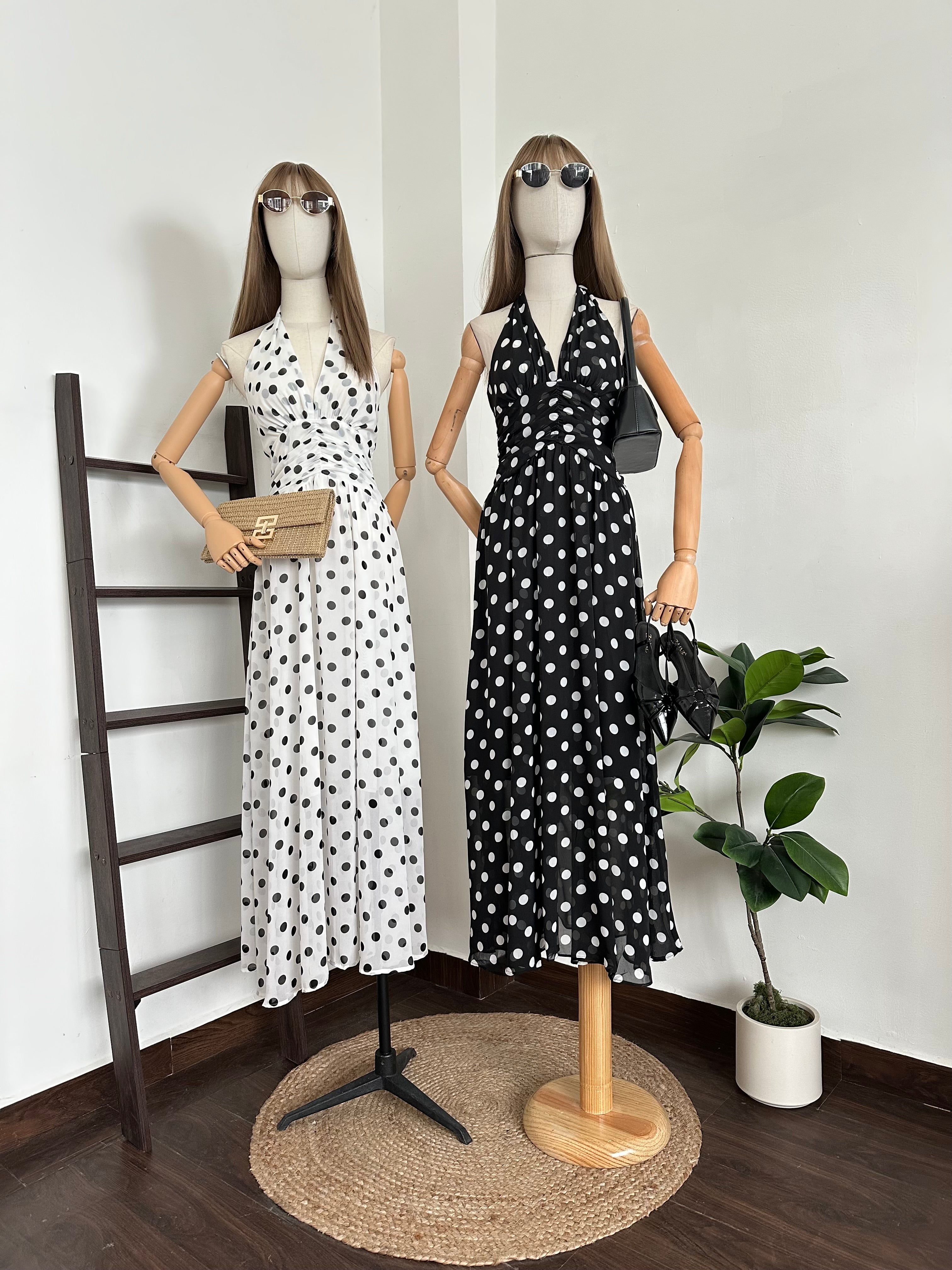Vestido maxi de lunares