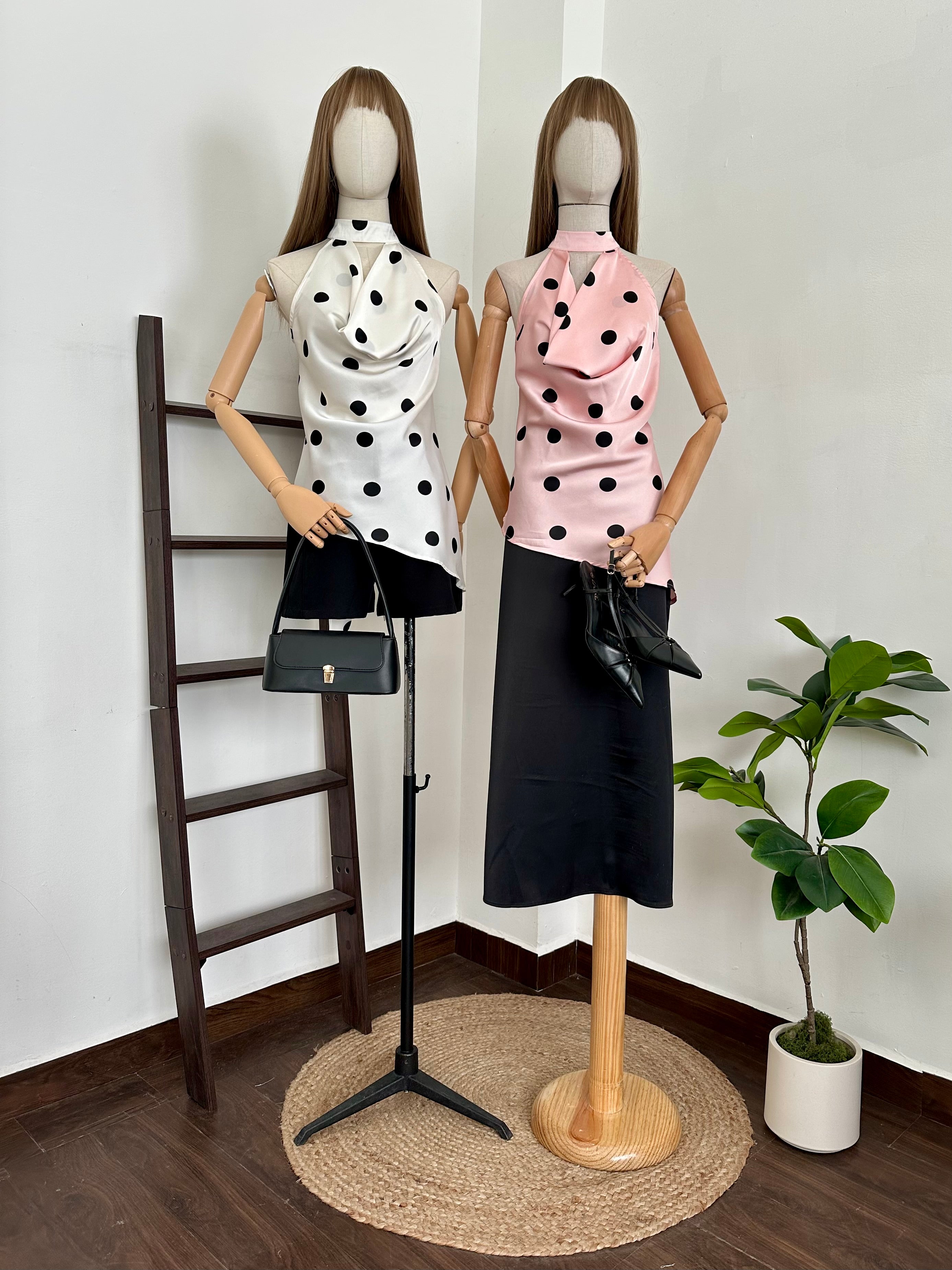Blusa Halter polka