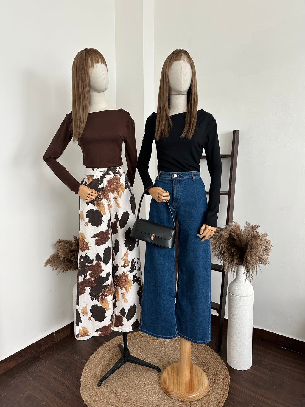 Blusa asimétrica manga larga