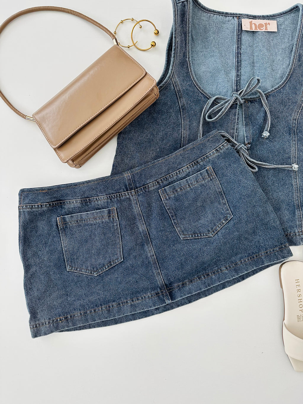 Set denim falda
