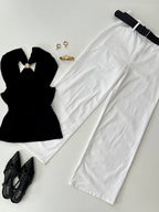 Blusa con detalle dorado