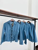 Camisa denim moños